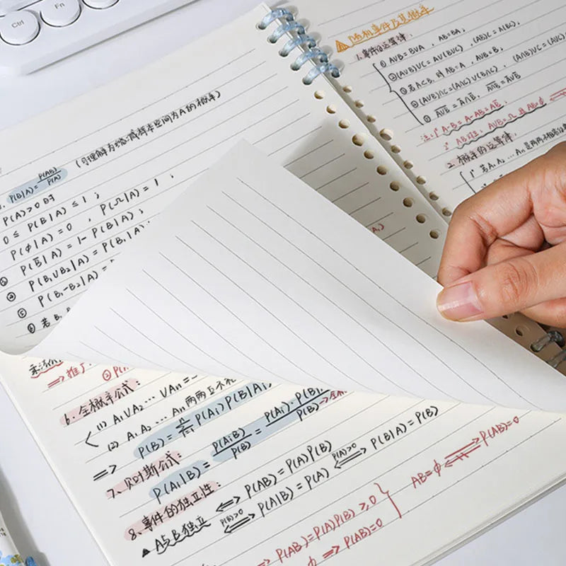 60Pcs A5 20 Holes B5 26 Holes A4 30 Holes Loose Leaf Paper Refill Thick Lined Blank Notebook Inner Sheet