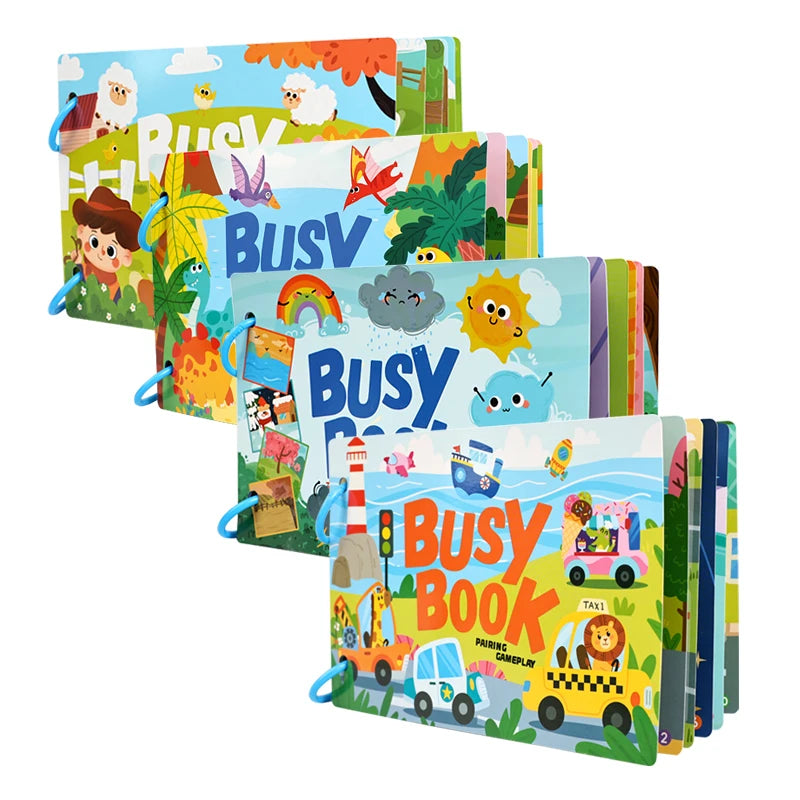 Busy Book for Toddlers Montessori Quiet Book Kids Early Educational Toy Matching Game Preschool Learning Activity Book