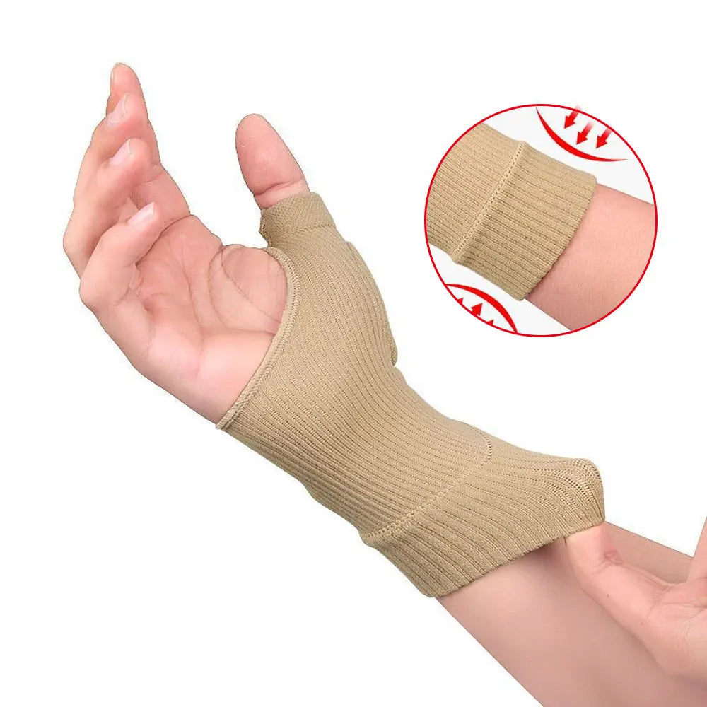 1Pair Wrist Thumb Compression Arthritis Gloves, Breathable Wrist Support Brace Wrist Sleeve With Gel Thumb Injury Pads Protector