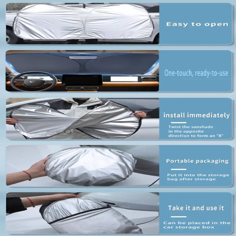 1PC For Jetour Traveller Shanhai T2 2023~2025 Car Sun Visor Front Windshield Sunshade Heat Insulation Summer Cooling Accessories