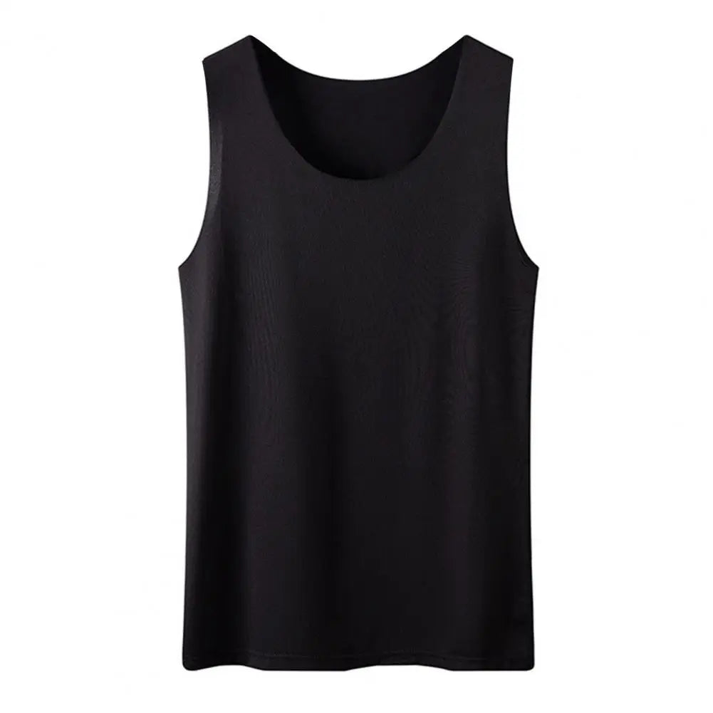 Women Bottoming Vest Ice Silk Seamless Sleeveless Pure Color Plus Size Stretchy Round Neck Dry Dry Cooling Camisole Basic Top 80