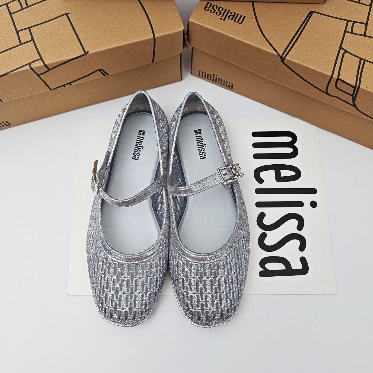 Melissa Women Flats Comfort Ballerina Shoes 2025 Summer New Shallow Mouth Non-slip Ladies Loafers Elegant Bowknot Women Single