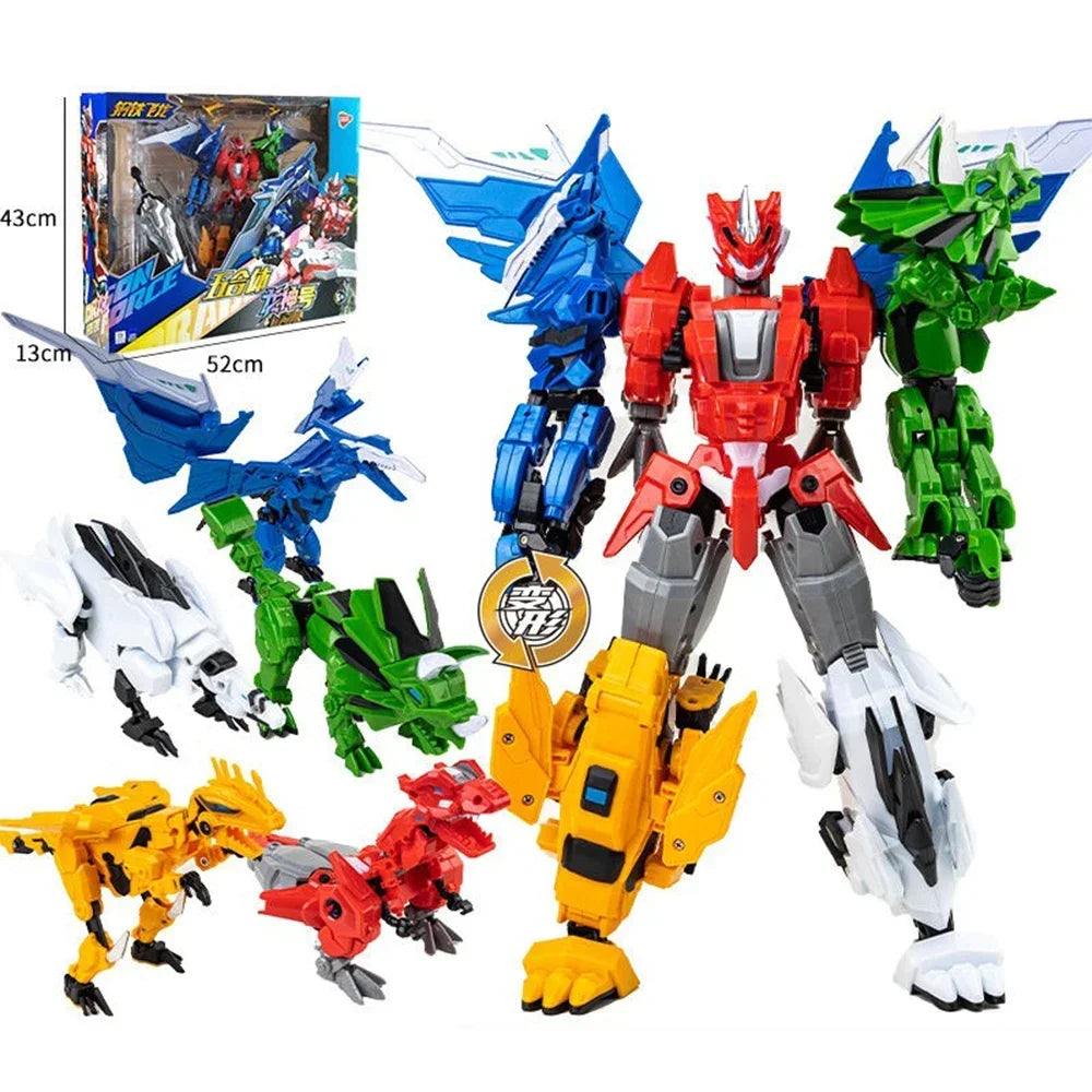 5in1 Dragon God Transformer Robot Feilong 2 Action Figure 38cm Deformation Plastic Toy Christmas Gift For Boys Kids