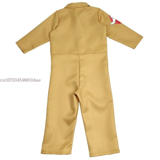 Ghost Hunter Costume with Backpack – Jumpsuit for Kids & Adults, Heights 110–190 cm