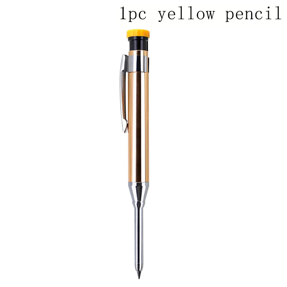 6Colors 2.8mm Metal Solid Carpenter Mechanical Pencil with Sharpener 2B Lead Core Deep Hole Construction Marking Scriber Tool