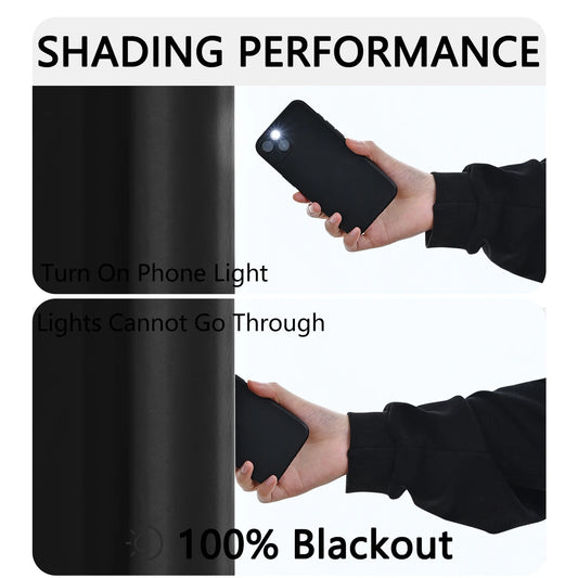 1pc 100% Blackout Curtain with Rod Pocket, Curtains for Living Room, Bedroom, Kitchen, Window Curtain, Drapes in Living Room