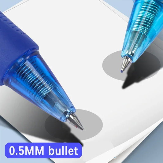 0.5mm High-Capacity Erasable Gel Pen Set Translucent Rod Blue Black Magic Ink Washable School Office Stationery Supplies