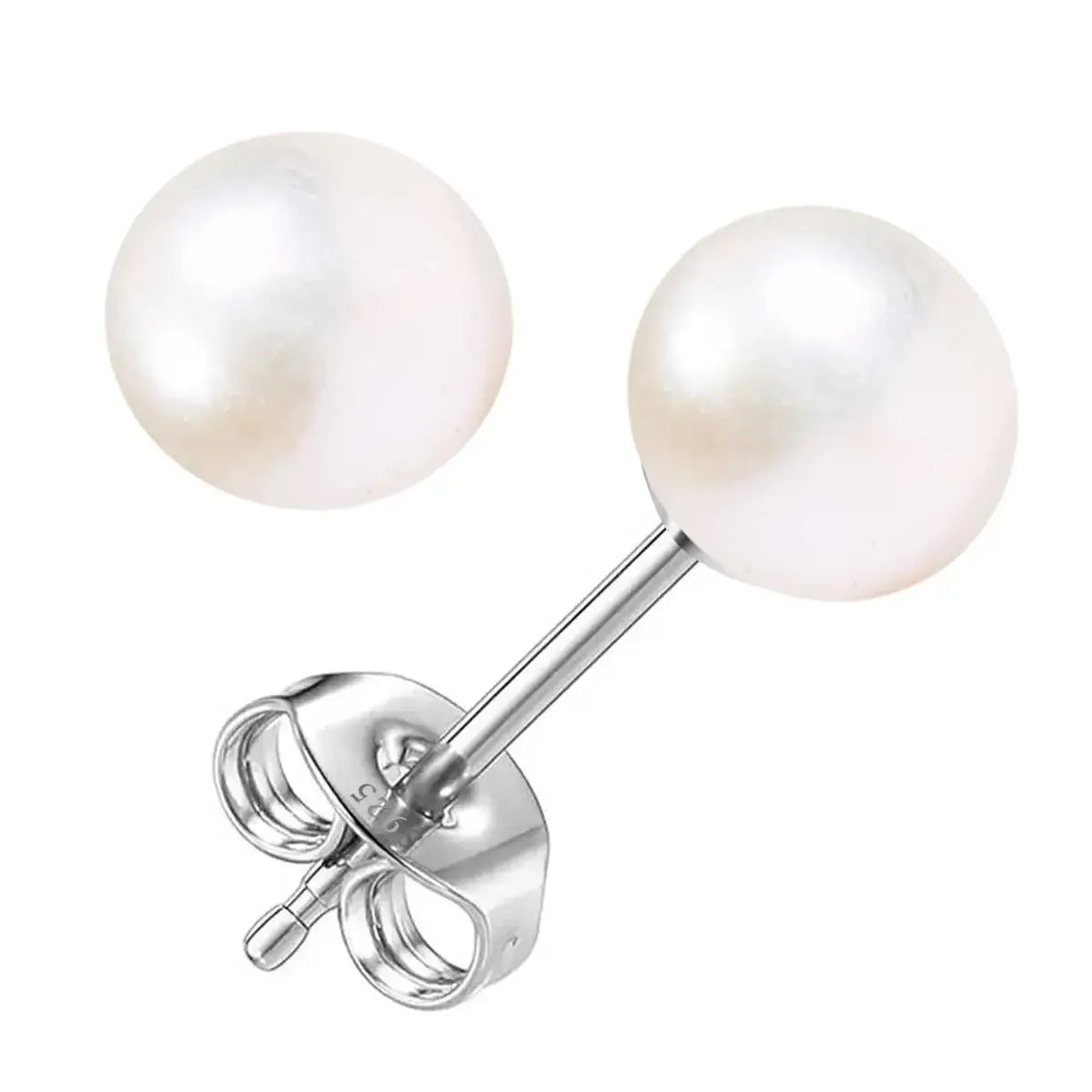 6mm Stone Beads Natural Stone Earrings Earring Stud 925 Sterling Silver Jewelry For Women Party Women's S925 Silver Earrings