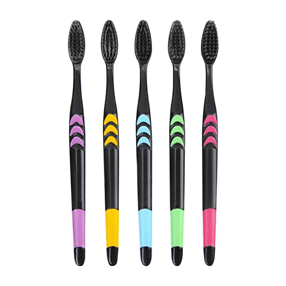 10 Pieces Packed Toothbrush Deep Cleaning Soft Bristle Bamboo Charcoal Black Hair Ultra-Fine Health Teethbrush Oral Cleaning