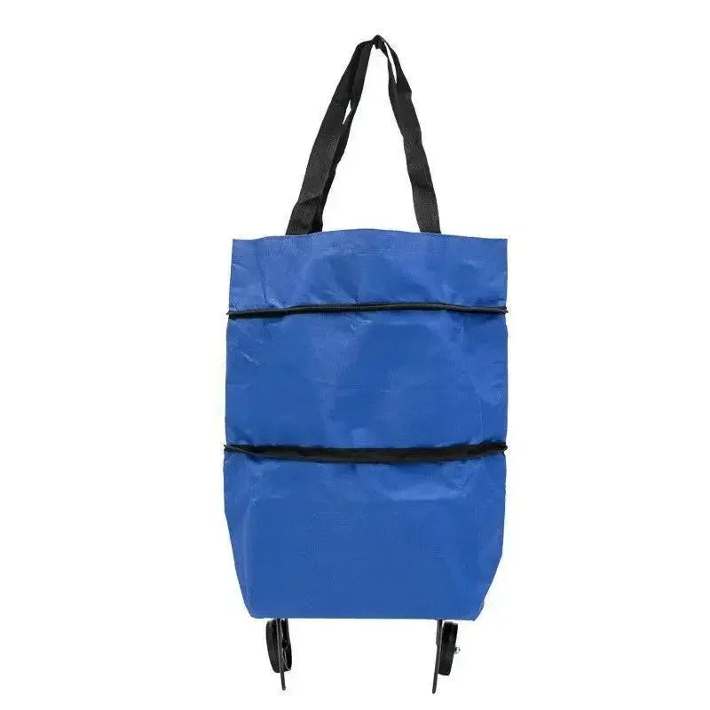Foldable Shopping Bag with Wheels Trolley Basket Small Pull Cart Home Utility Retractable Tug Supermarket Grocery Shopping Cart