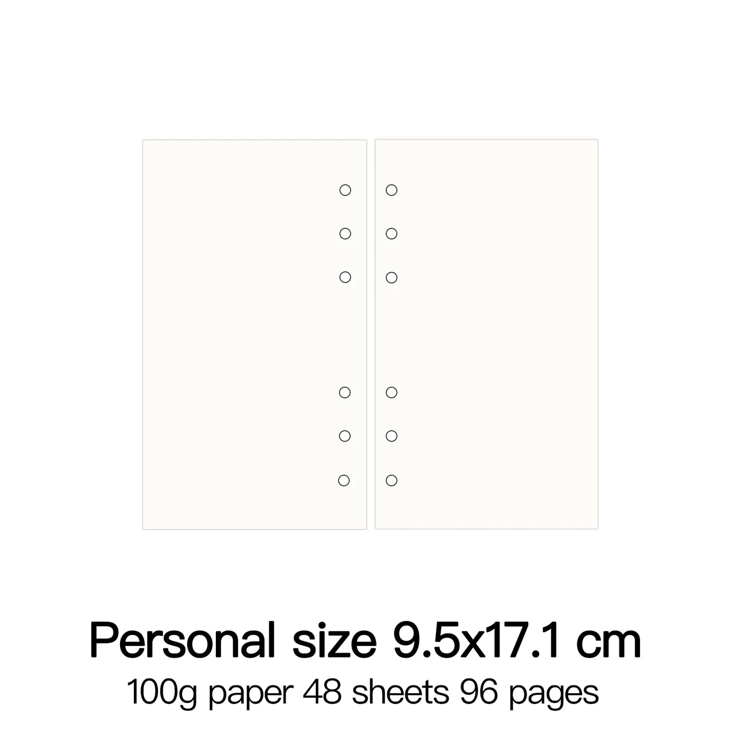 High Quality Ring Binder Notebook A5 Personal A6 A7 A8 Size Insert Refills Loose Leaf Spiral Diary Planner Inner Core 100g Paper