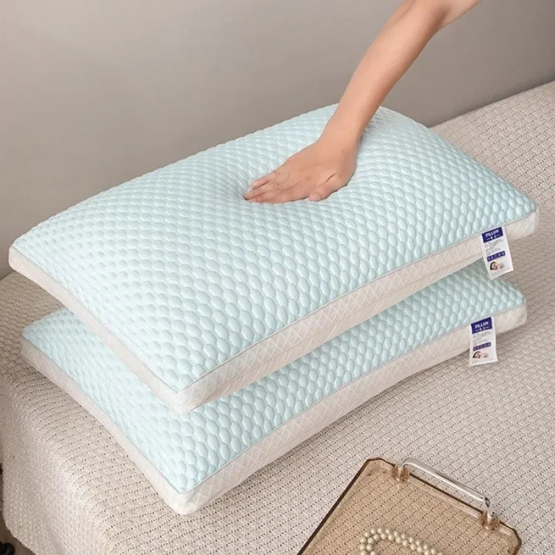 3D Ice Beans Cooling Pillow Summer Breathable Cervical Neck Support Pillow Washable Non-collapsible Pillow Core for Home Sleep