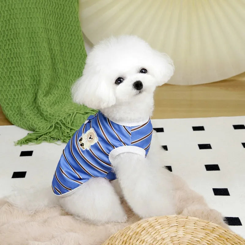 Thin Puppy T Shirt Dog Cooling Vest Striped Dog Clothes 2026 Costumes for Dogs Cat Vests Chihuahua Bichon Clothing Dog Shirt