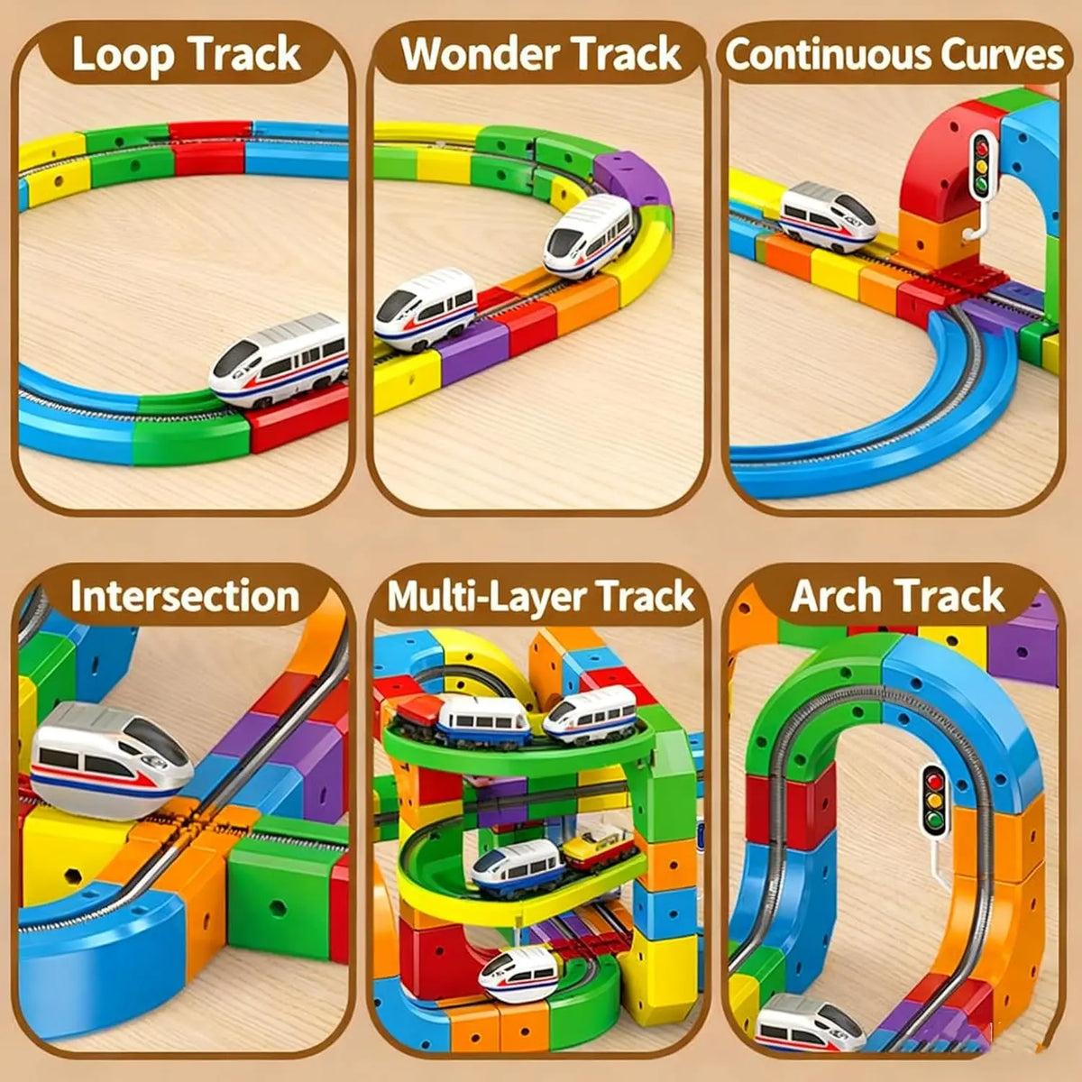 51PCS Magical Track Train USB Rechargeable 3D Building Tracks Cube Rails STEM Educational Toys Christmas Birthday Gift