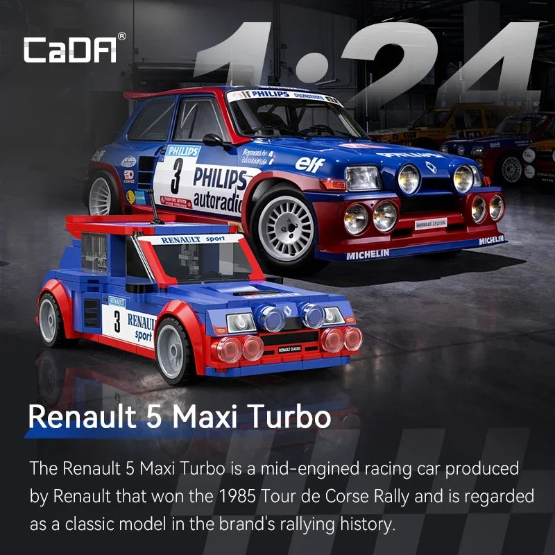 Technik RS.01 Sport Racing Car 1:24 Maxi Turbo RC Speed Supercar Sports Vehicle Building Blocks Model Kit Retro Toys Adults Gift