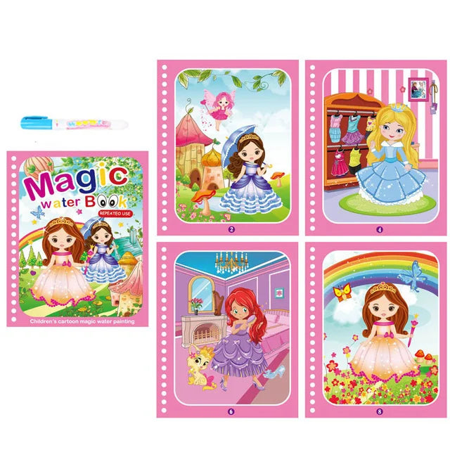 Children Painting Drawing Toys Reusable Coloring Book Magic Water Drawing Book Sensory Early Education Toys for Kids