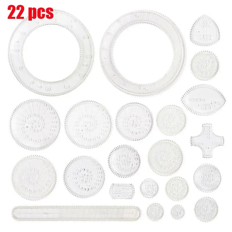 22pcs Spirograph Spiral Art Drawing Kit The Classic Way to Make Countless Amazing Designs For Kids Drawing Rulers Toys Set