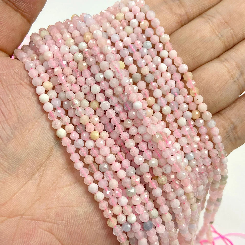 Natural Rose Pink Red Quartz Crystal Stone Beads 2 3 4mm Agates Chalcedony Morganite Rhodochrosite Gem Bead For Making Jewelry
