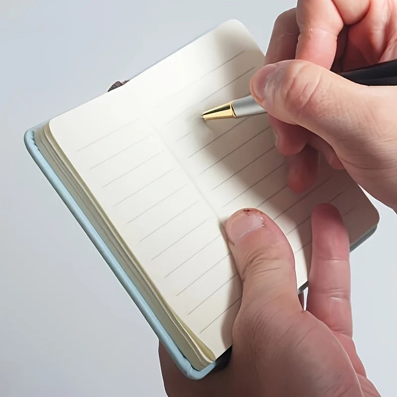 5-Pack Leather Pocket Notebooks, Portable Mini Journals with 100 Pages, Elastic Closure Personal Organizers