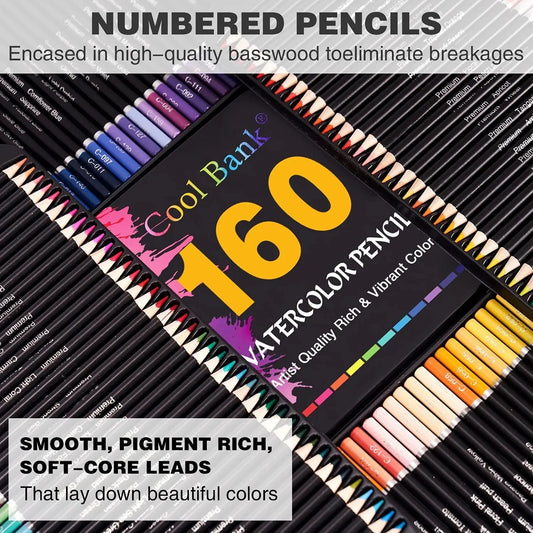 Watercolour Pencil Set – 72, 120 or 160 Colors in Tin Presentation Box