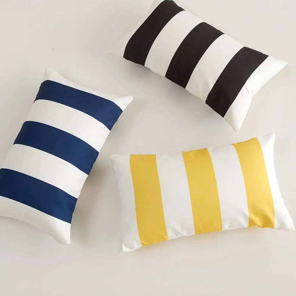 Outdoor Waterproof Pillow Cover Summer Striped Decorative Cushion Cover for Couch Sofa Living Room Funda Cojin 45x45 30x50