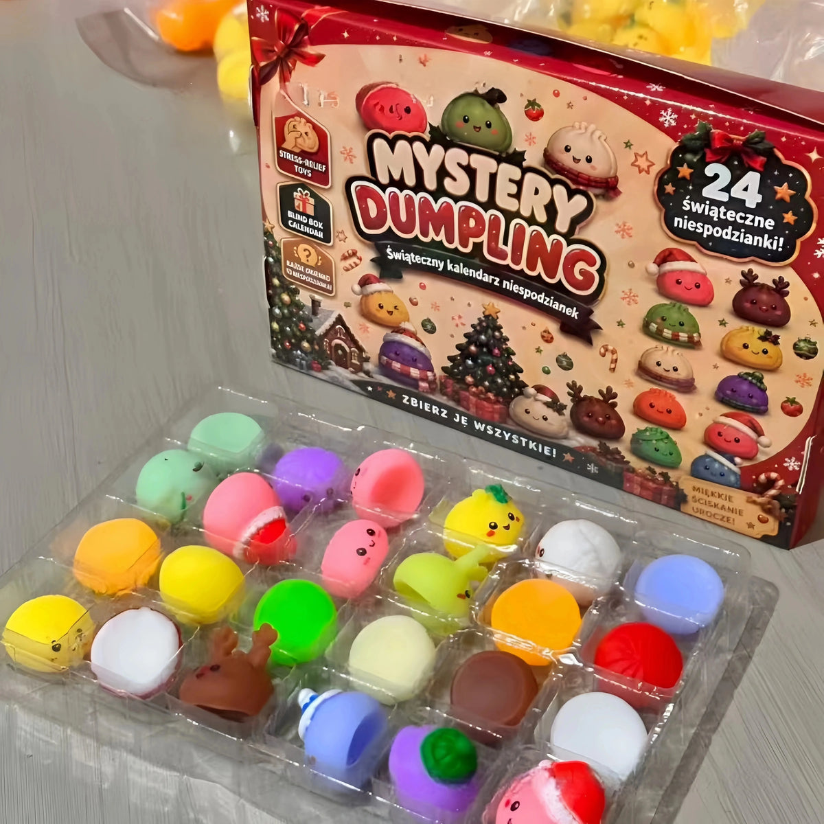 Christmas Squishies Advent Calendar – 24 Slow-Rising Dumpling Squeeze Toys