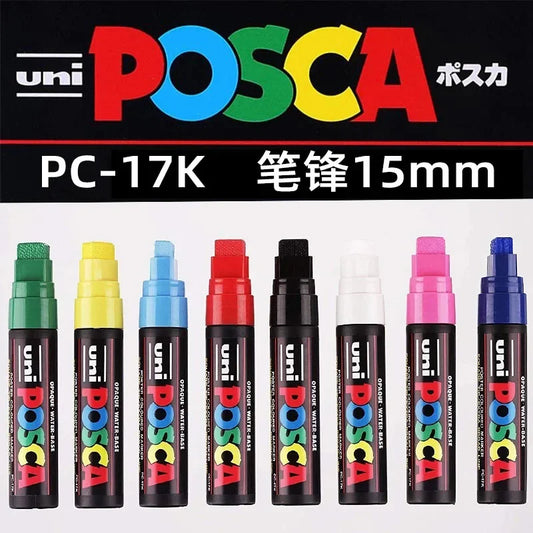 1pc Japan UNI POSCA Marker PC-17K Graffiti Painting POP Poster Advertising Pen 15mm Water Based Big Head Pen Refill Art Supplies