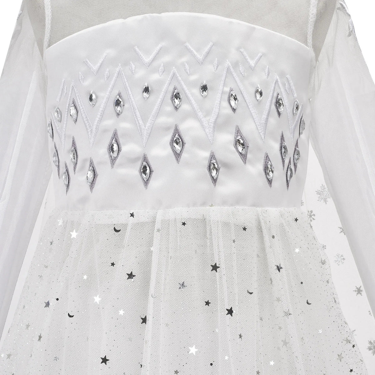 Disney Frozen Elsa Princess Girls Dress Snow Queen Mesh Costume Carnival Party Halloween Kids Clothes Birthday Party Outfits