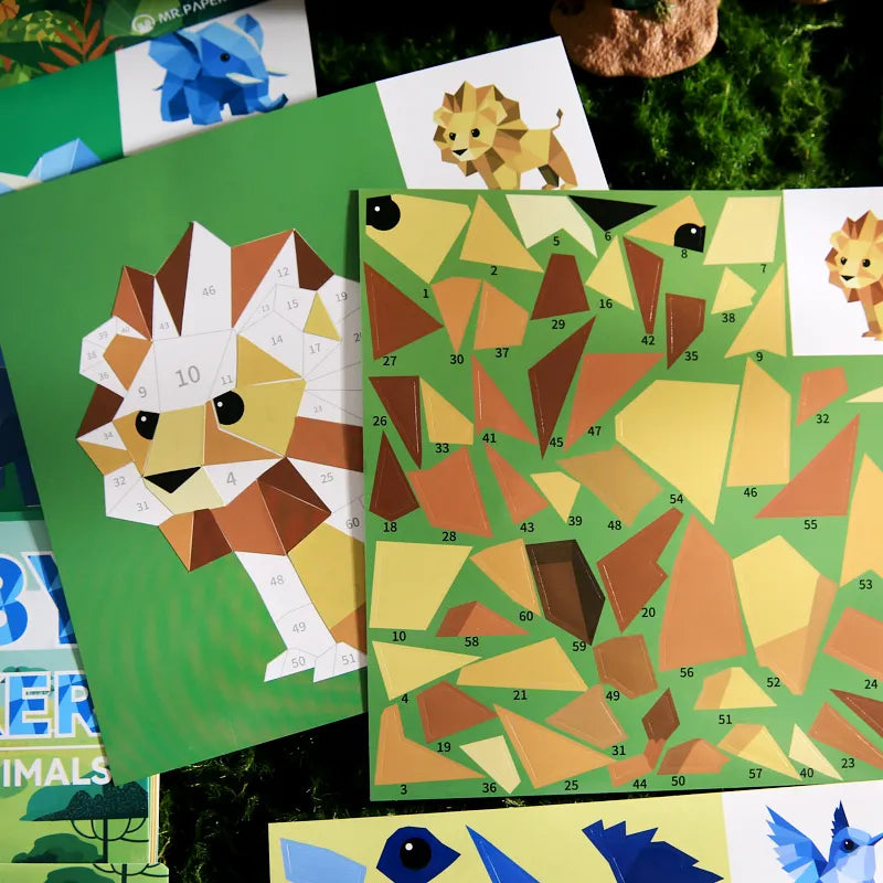 4 Styles Cute Animal Puzzle Sticker Books, Educational Toys for Kids Ages 3+, Fun Learning Activities for Toddlers and Children