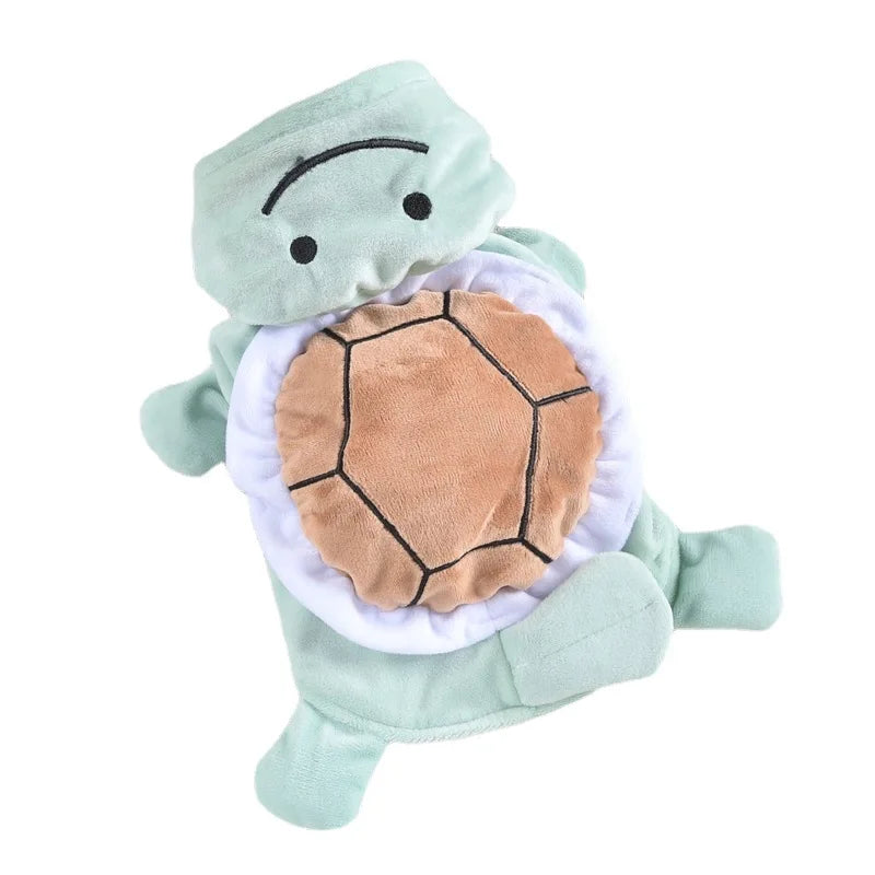 Turtle Hoodie for Small Dogs & Cats – Warm Winter Pet Costume Jacket, M–2L