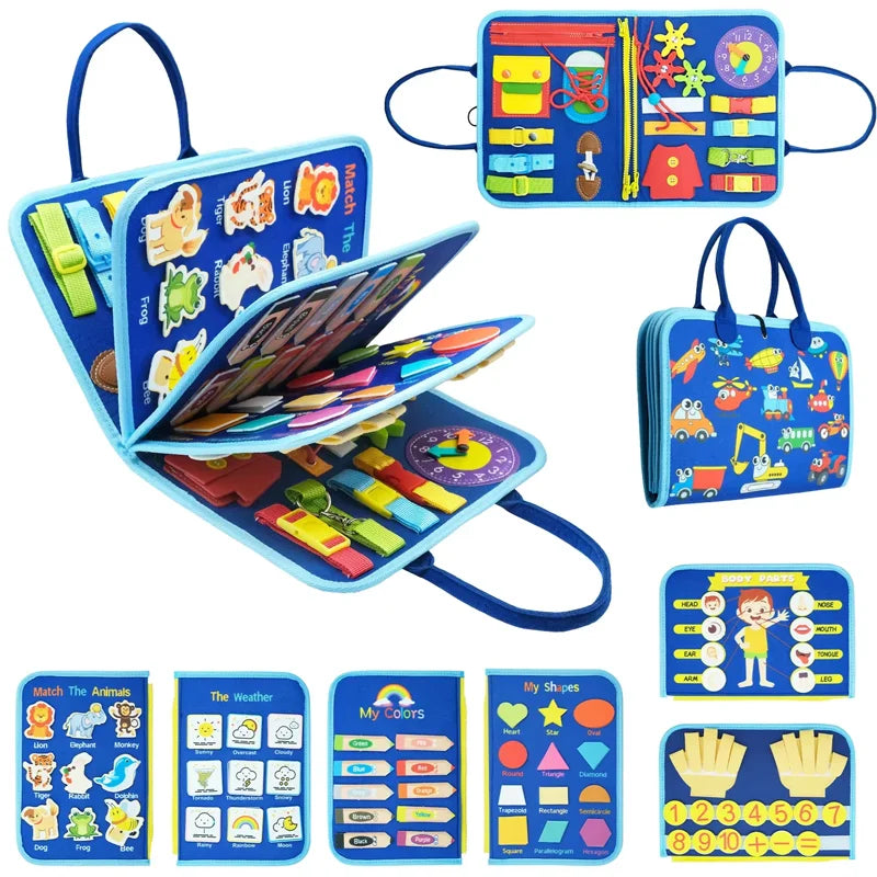 New Busy Board Montessori Toys for Toddler Busy Book Sensory Preshool Early Education Learning Fine Motor Skills Toys For Kids