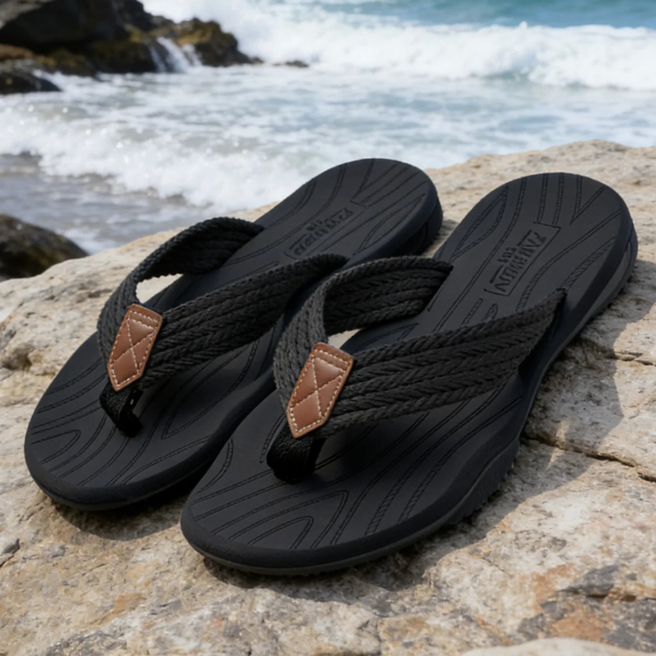 Summer Essential Men's Quick-Dry Flip Flops, Non-Slip Comfortable EVA Sandals for Beach, Shower & Indoor Outdoor