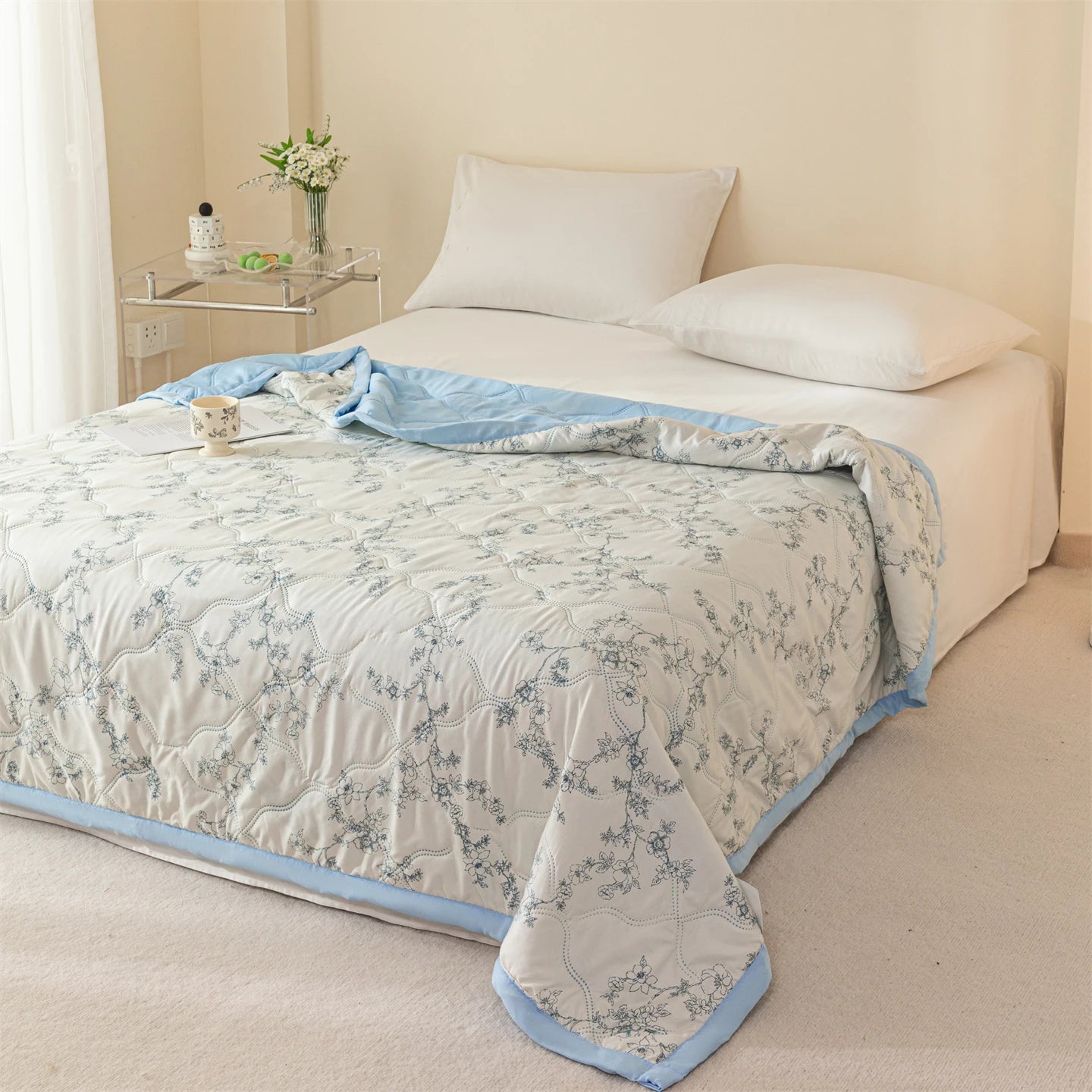 2026 New Printed Washed Summer Quilt Lightweight Breathable Cooling Air Condition Comforter Soft Thin Bed Blanket for Home Dorm