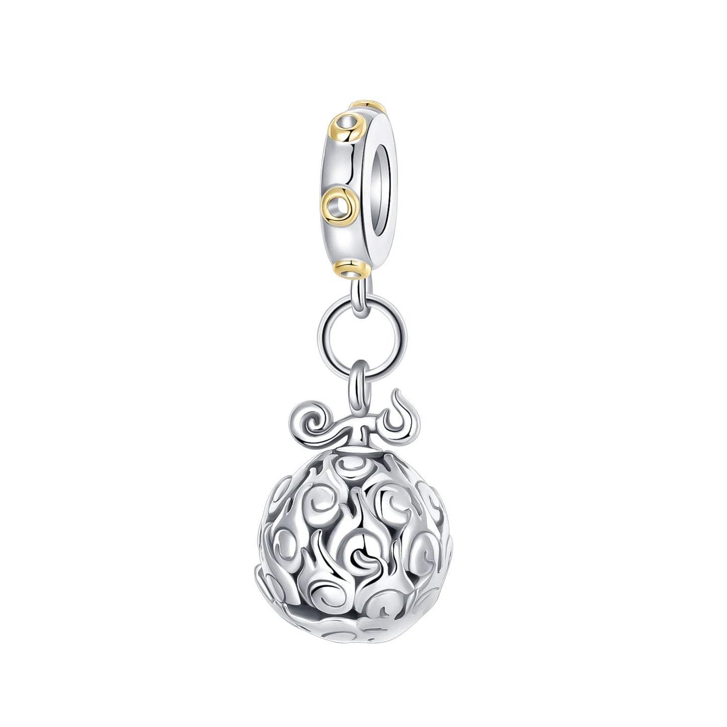2026 S925 Silver Plated Paved Golden Ring Charm Luxury Stone Shell Nature Strength Cowboy Textured Safety Chain Fine Jewelry
