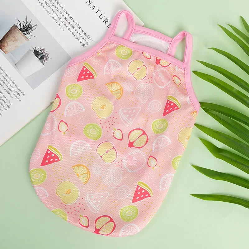 Dogs Cute Fruit Print Summer Puppy Cat T-shirt Ultra Thin Dog Cooling Vest Breathable Clothes Pet Clothes For Small 강아지