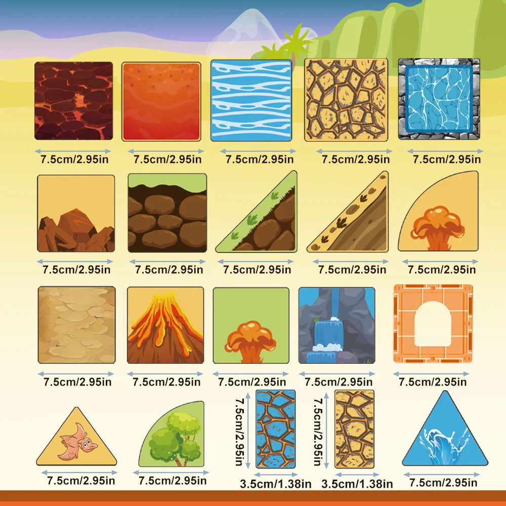 Magnetic Tiles Dinosaur Volcano Forest Theme Building Blocks, Educational STEM Toy for Kids, Ideal Birthday Christmas Gift