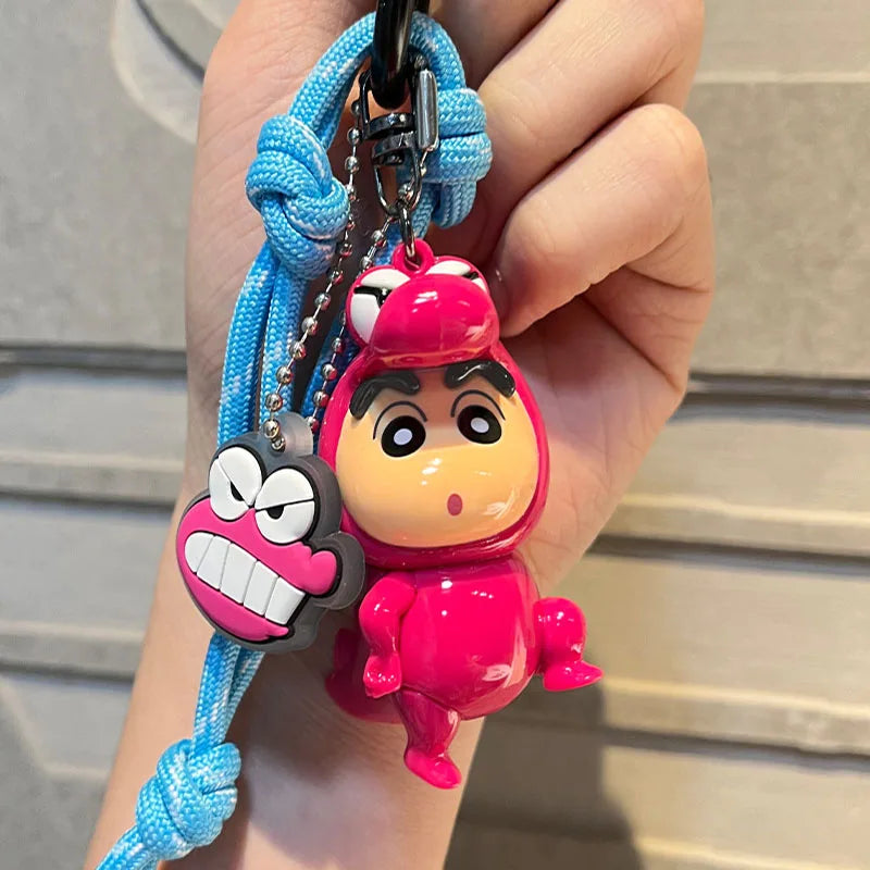 Kawaii Anime Crayon Shin-Chan Keychain Lovely Cartoon Car Key Ring Backpack Pendant Schoolbag Kids Charm Gifts for Friends