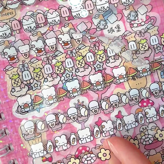 Cute Kpop Decorative Sticker Book Washi Paper Journal DIY Material Decoration Kawaii Stickers Scrapbooking Ins Stationery