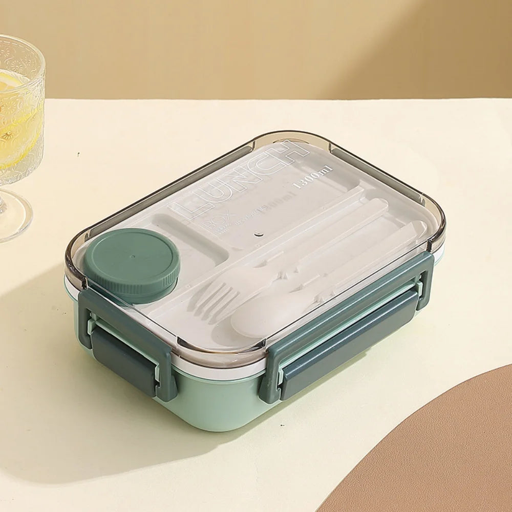 Portable Plastic Lunch Box for Children Adults Thermo Soup Bento Box with Tableware Leakproof Large Capacity Food Storage Boxes