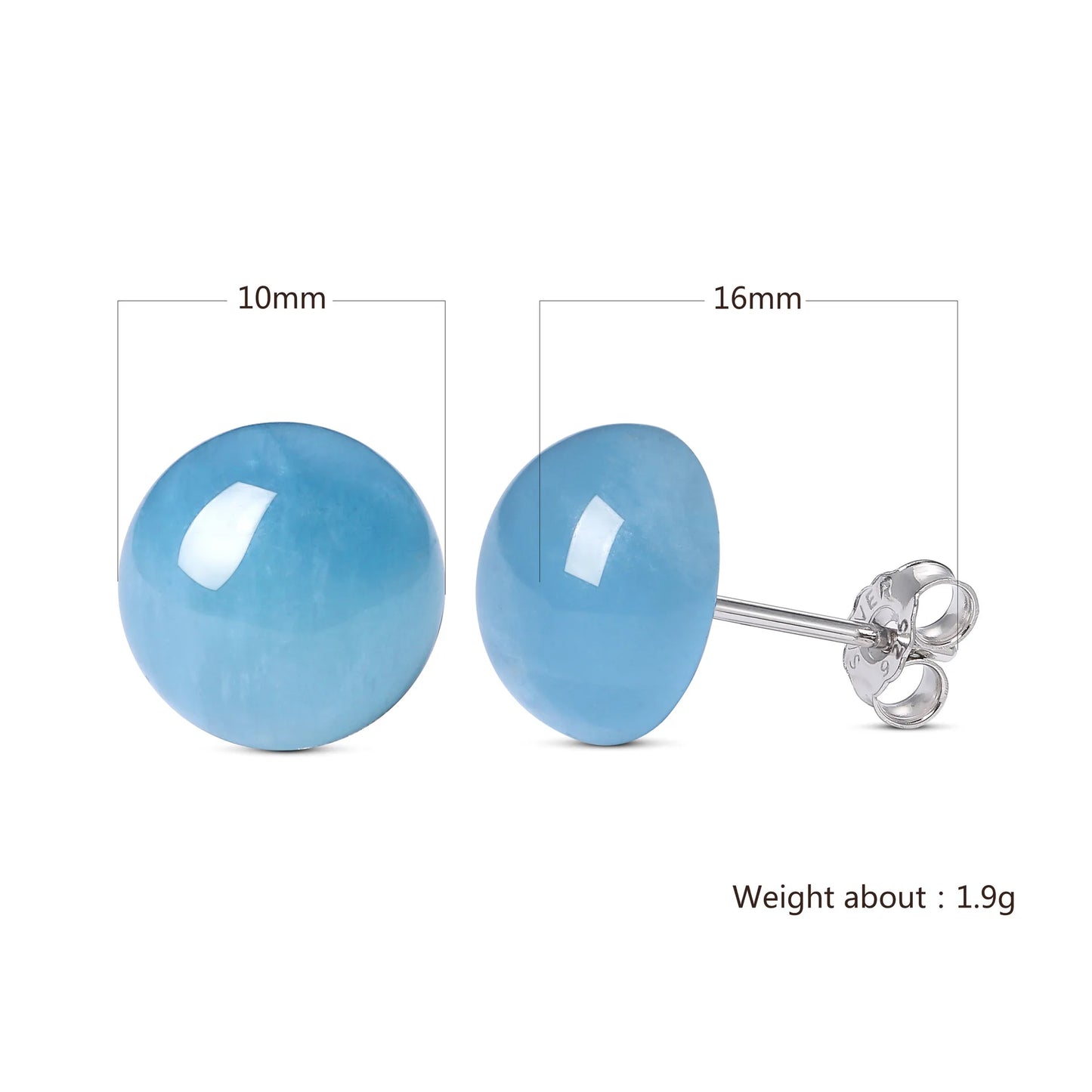 ITSMOS Natural Aquamarine s925 Sterling Silver Ear Studs Geometric Minimalist Luxury Weddings Jewelry Earrings for Women Gift