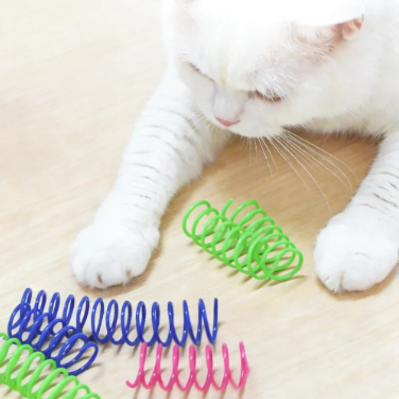 Colorful Plastic Spring Cat Toy Jumping Interactive Pet Supplies Scratch-Resistant Bite-Resistant for Cats