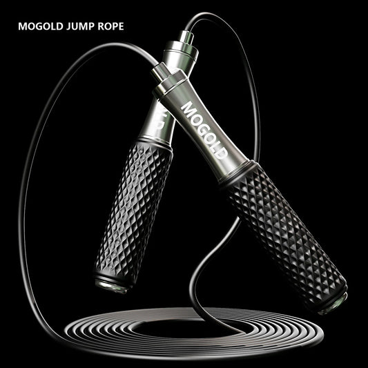 MOGOLD Fitness Jump Rope｜Thickened Metal Tips + Anti-Slip Handle｜High-Density PVC Wear-Resistant Rope｜Home & Pro Use