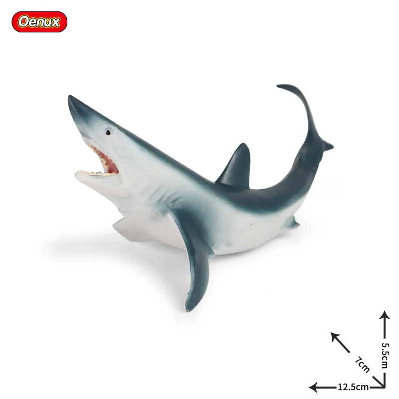 Oenux Ocean Animals Action Figures Sealife Shark Whare Megalodon Model Figurines PVC Home Decoration Kid Cognitive Education Toy