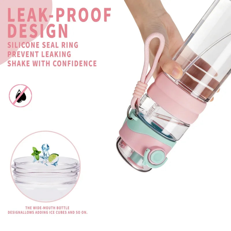 800ml Spray Water Bottle Leak-Proof Portable Sports Cup for Outdoor Travel Fitness Cycling Summer Cooling