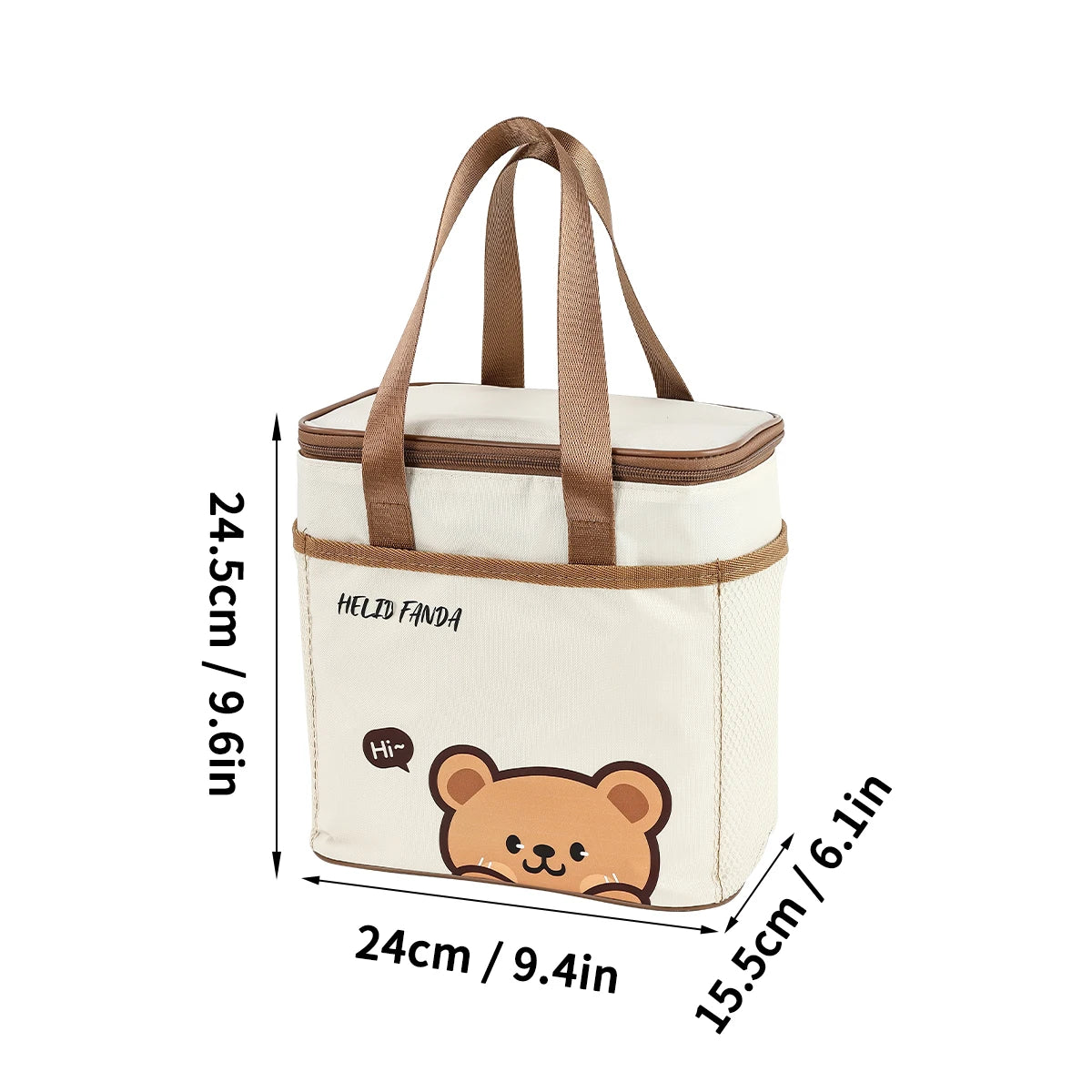 Cute Capybara Insulated Lunch Bag For Student Kid Portable Large Capacity Waterproof Food Thermal Bag Reusable Picnic Cooler Bag