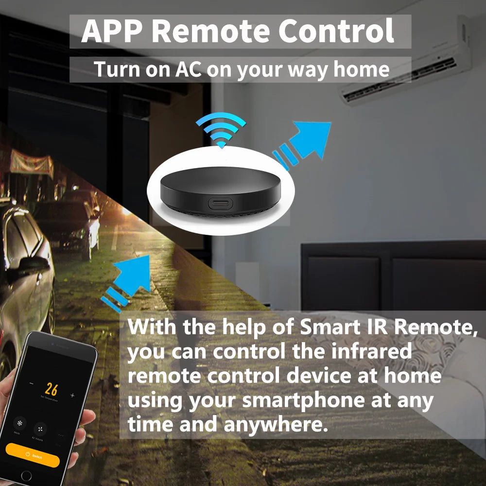 Tuya WiFi IR RF Remote Control 315MHz 433MHz APP Remote Control For All Air Conditioner TV LG SmartLife Work with Yandex Alexa