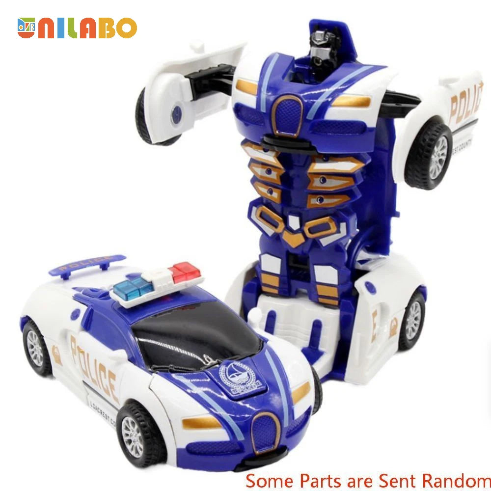 Transformable Robot Sports Car Toys, No Batteries, Educational Kids Gift, Colorful Model Vehicle for Play Learning