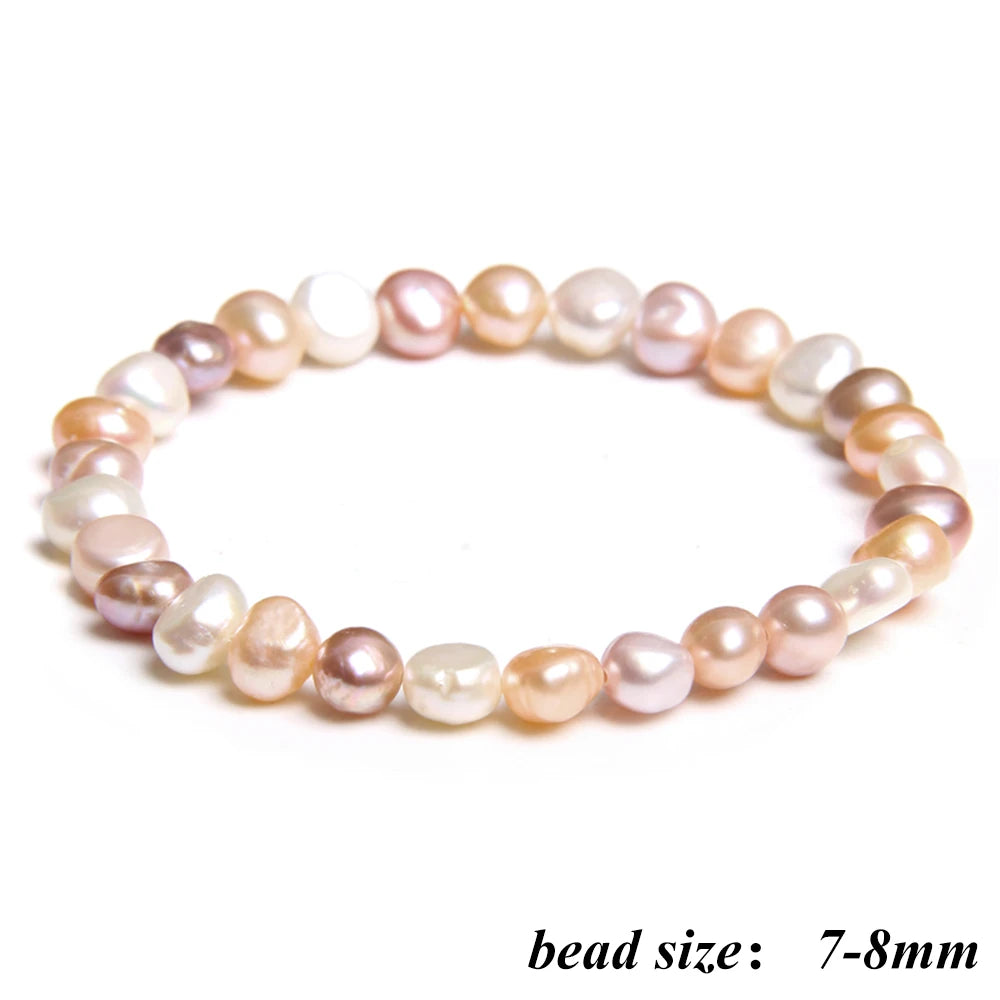 2024 New Natural Freshwater Pearl Stretch Bracelet Elegant Retro Female Pearl Bracelet High Quality Jewelry Gift For Women