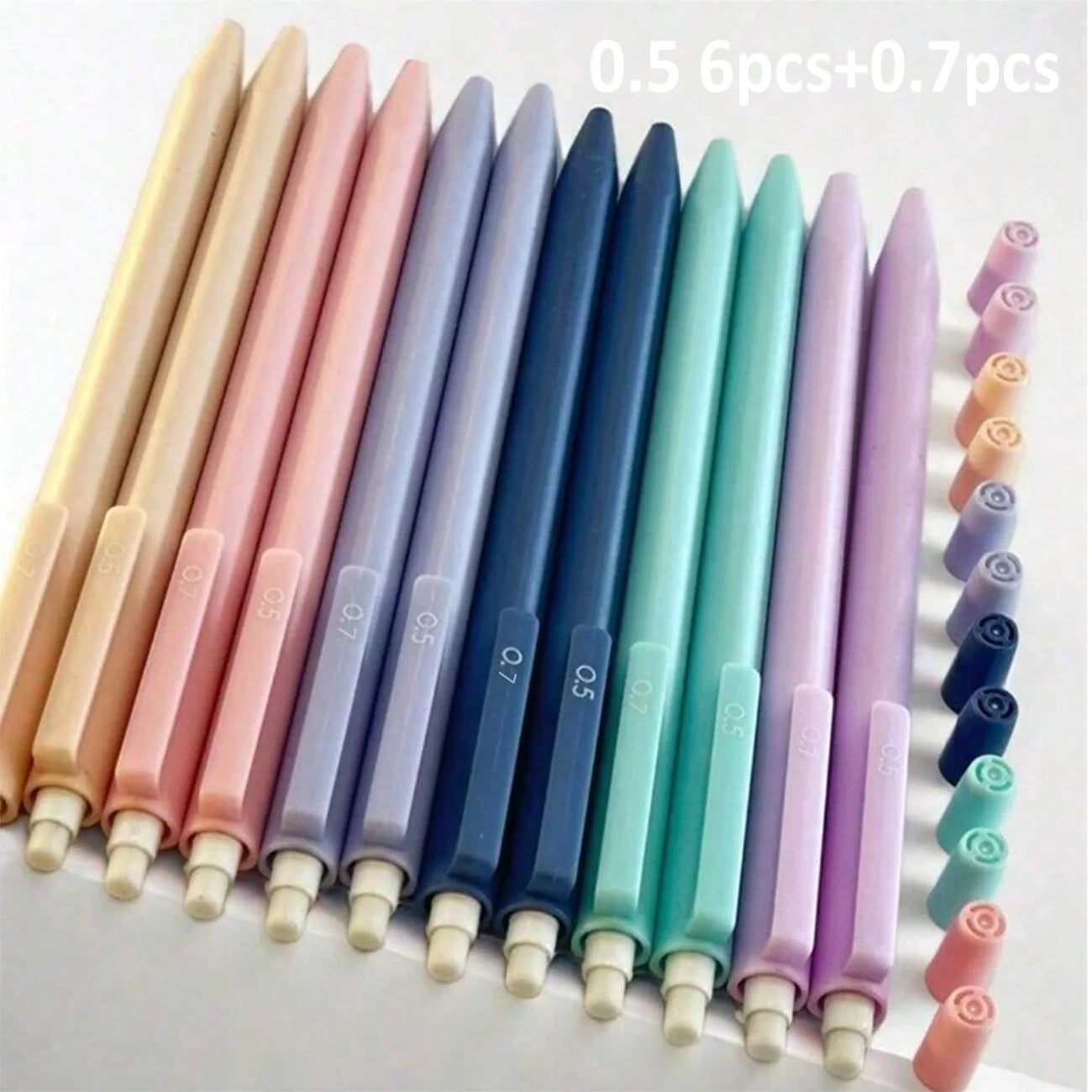 Cute Pastel Mechanical Pencil Set, 0.5mm & 0.7mm Dual Sizes for Precise Writing, Art Drawing Sketching Girls’ School Supplies