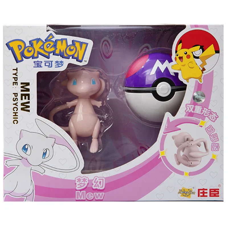 Genuine Pokemon Anime Figure Pikachu Gengar Charizard Gyarados Mew Dragonite Pet  Collect Model Doll Transformation Toy Gifts